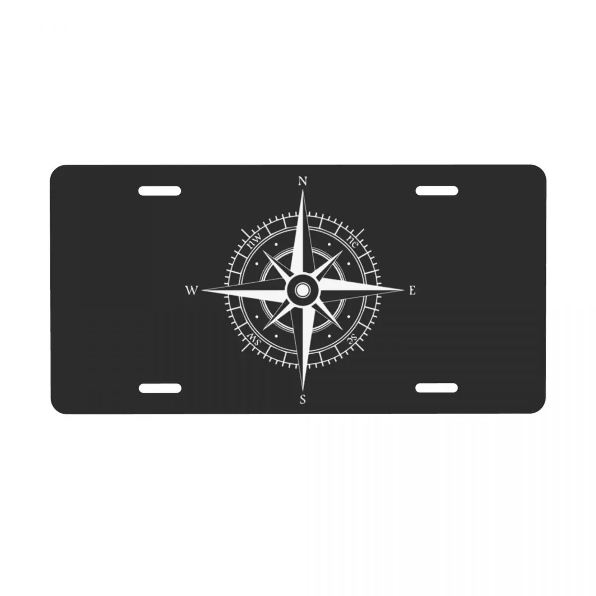 Boussole Compass License Plate Cover Custom Sailing Decoration Vanity Tag Aluminum Metal License Plate Sign 6x12 Inch