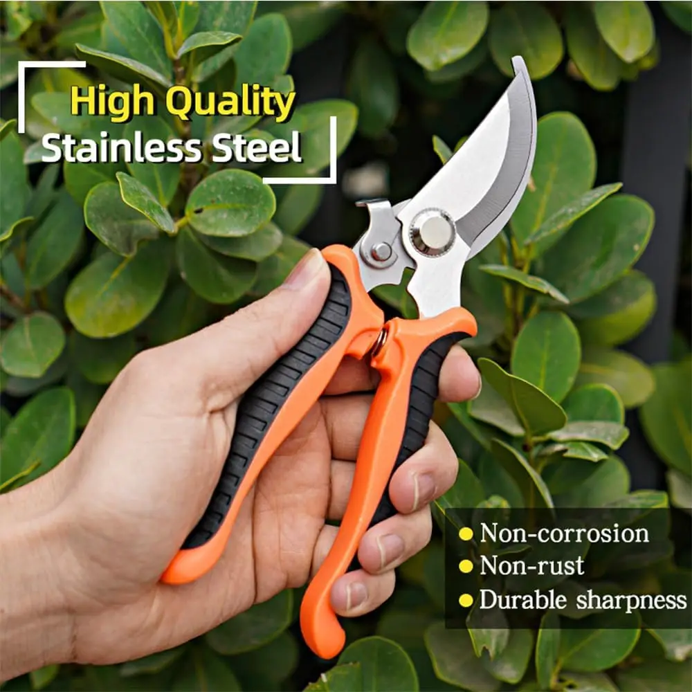 Stainless Steel Professional Gardening Shears Pruning Branches Fruit Trees Flowers Household Pruning Tools Shears