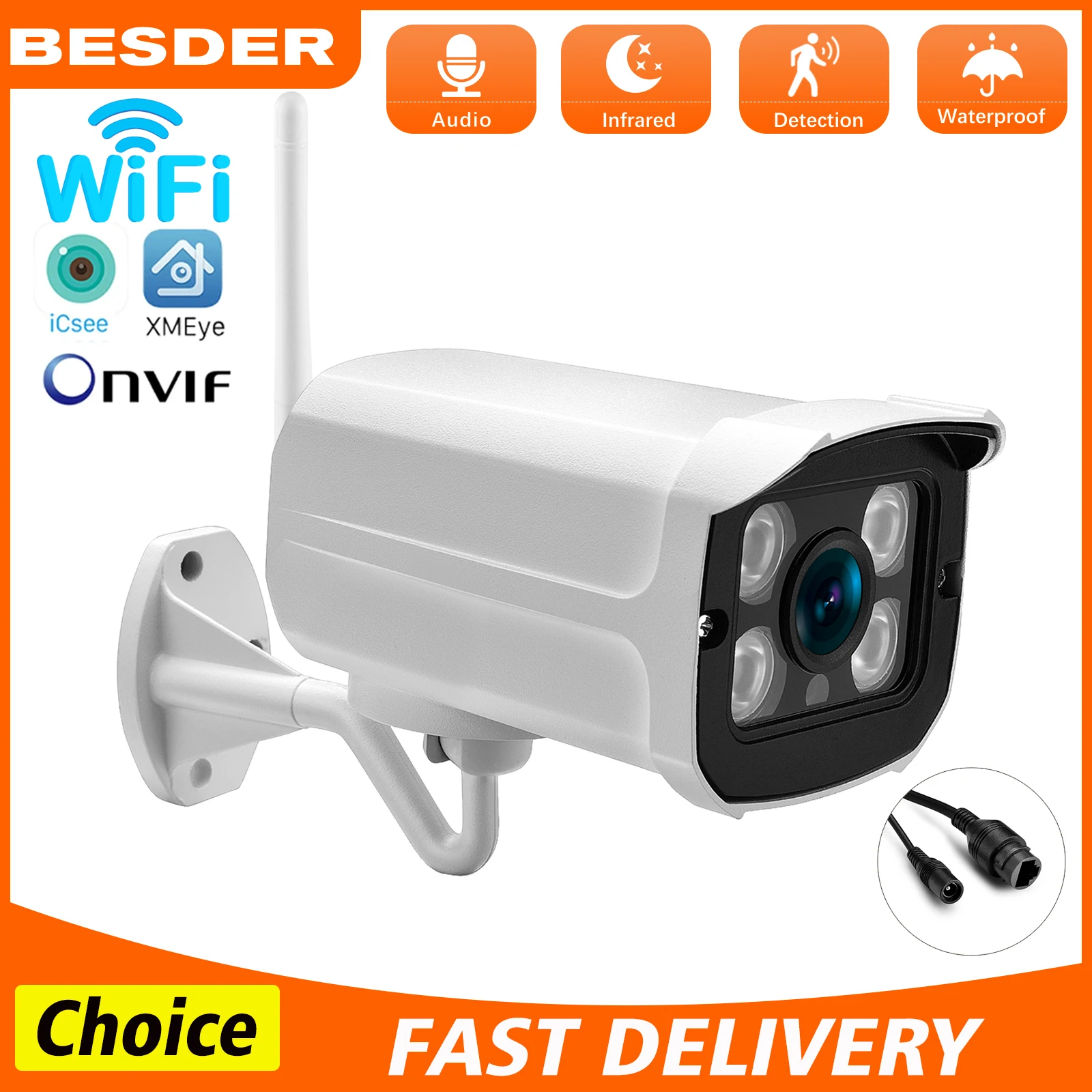 

5MP PTZ Wifi Camera Outdoor 3MP AI Human Detection IP Camera 1080P Color IR Night Vision Wifi Surveillance Camera iCSee App