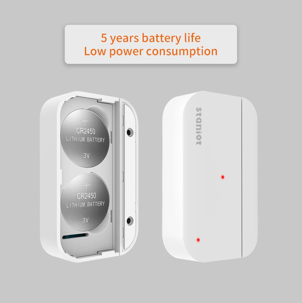 Staniot LoRa-versie 5 jaar levensduur van de batterij Toegangssensor 500 m Transmissieafstand Draadloze contactsensor Deurraamdetector