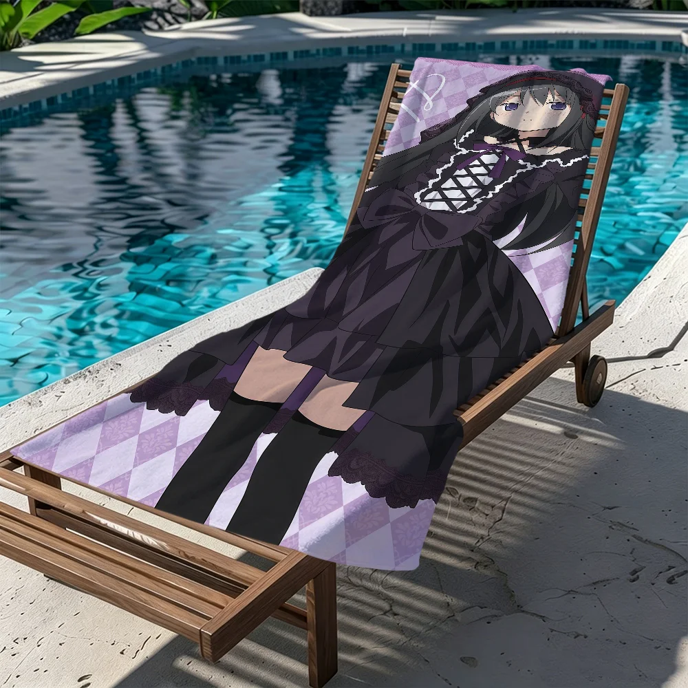 Cute P-Puella M-magi Madoka Magica Towel Large Quick-Drying Microfiber Soft Beach Towel For Travel Fitness Sauna Bathing Camping
