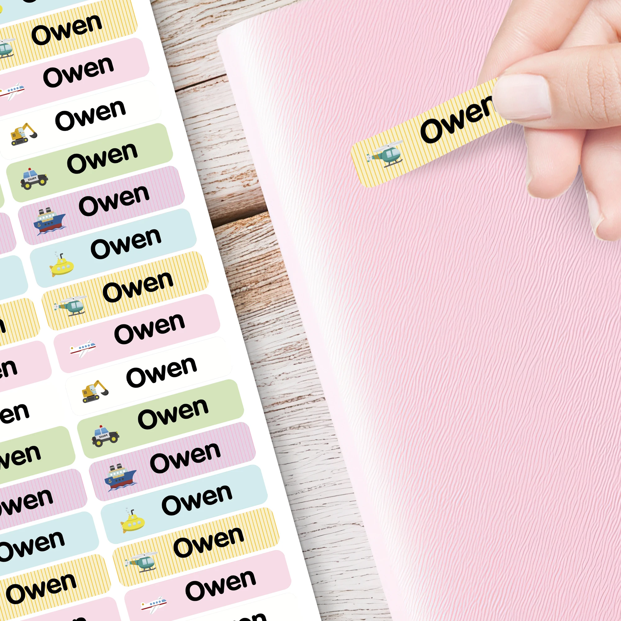 Personalisierte Namensschilder, Aufkleber, Fahrzeug, wasserfest, individuell, Kawaii, für Kinder, Schule, Schreibwaren, Aufkleber, personalisiertes Namensschild