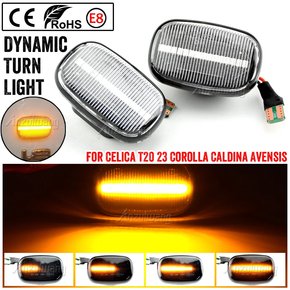 For Toyota Corolla Celica T20 23 Caldina Avensis Starlet Prius Fielder Verso Runx MR2 LED Dynamic Turn Signal Light Side Marker