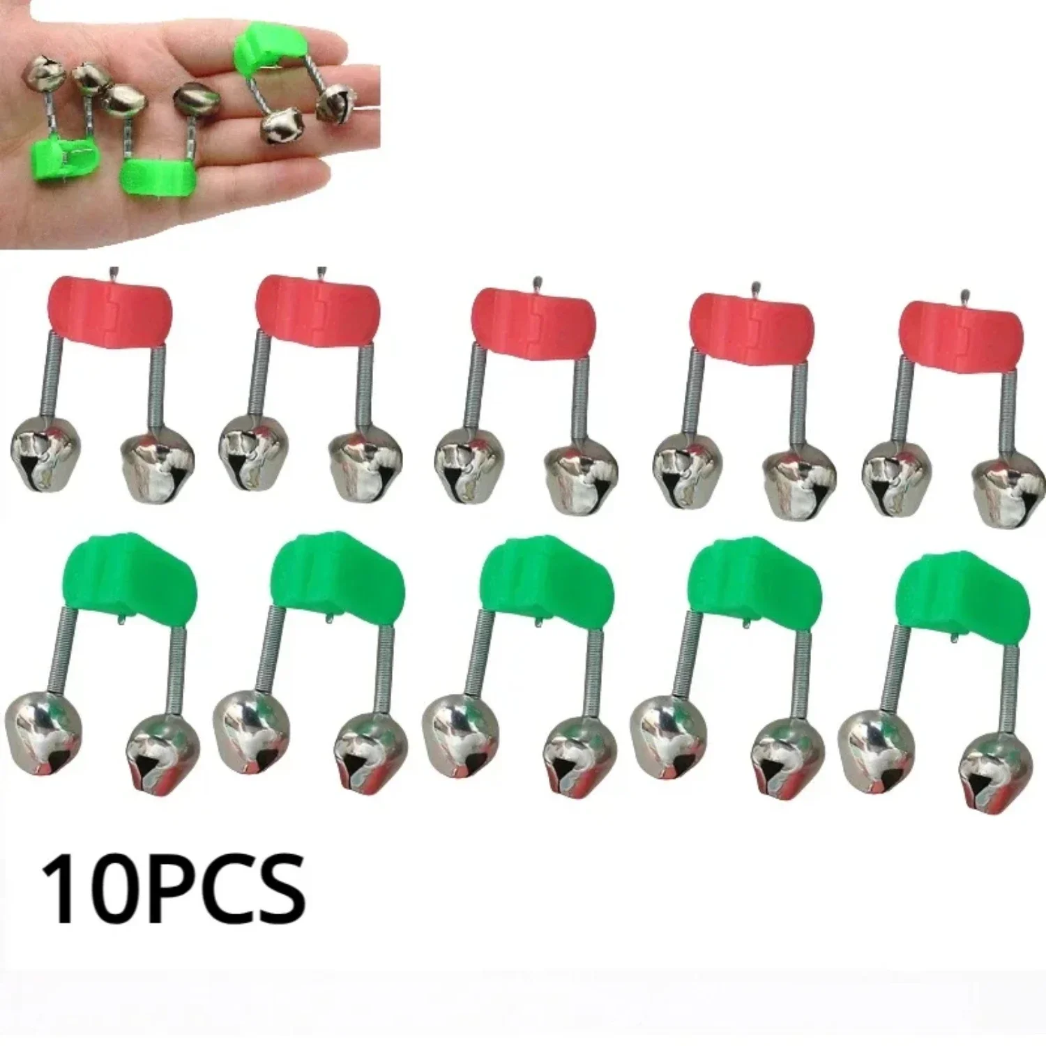 10/20PCS Rod Tip Clamp Fishing Pole Fish Bite Lure Alarm Fishing Bells Fishing Accessory Gifts 2023 Alert Twin Bell Ring Clip