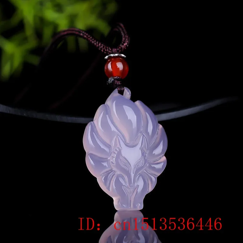 Jade Fox naszyjnik wisiorek naturalna zieleń biały chalcedon chiński moda urok biżuteria rzeźbione Amulet prezenty dla kobiet mężczyzn — zdjęcie 4