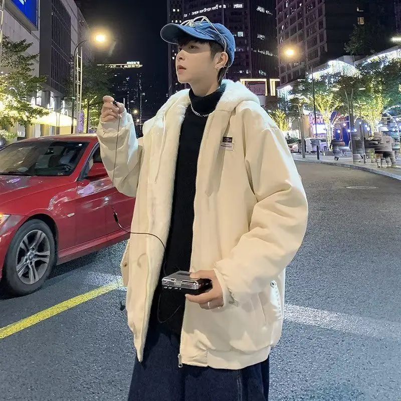 

Новая мужская зимняя хлопковая куртка-пуховик, теплая, повседневная, спортивная, модная верхняя одежда с капюшоном, с полиэстеровым наполнителем