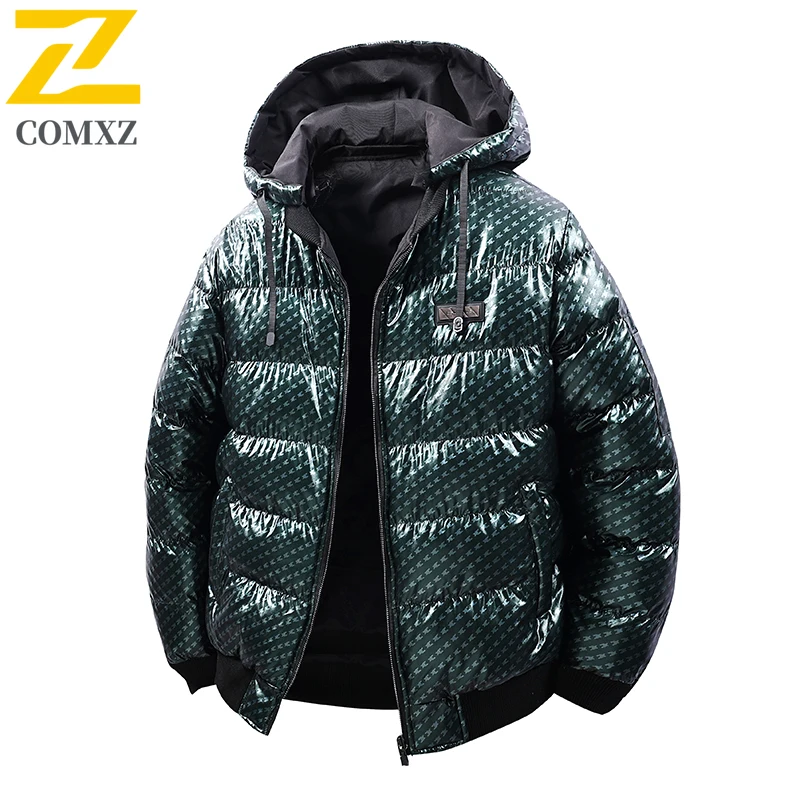2025 جديد الرجال سترة قطن كامو العصرية تنوعا سميكة الباردة برهان الدافئة مقنعين أسفل سترة في الهواء الطلق ملابس شتوية غير رسمية سترة