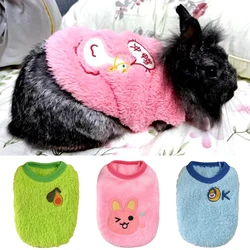 Warm Fleece Rabbit Guinea Pig Clothes Cute Print Pet Sweater for Small Little Animals Bunny Chinchilla Hamster Pullovers Costume