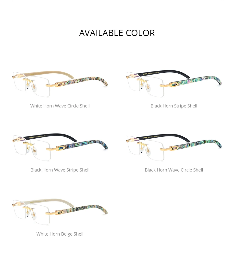 HEPIDEM Buffalo Horn Brille Männer Luxus Berühmte Marke Design Randlose Brillen Rahmen Frauen Rahmenlose Weiß Buffs Holz Brillen – Detail 15