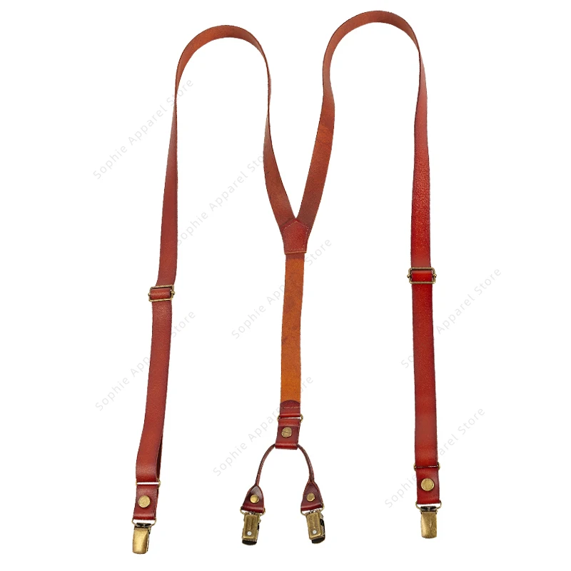 النمط البريطاني هوك الحمالات الجلدية الرجعية موضة طويلة عدم الانزلاق الحمالات كماشة النساء الرجال الأقواس Bretels الحمالات Hombre #5