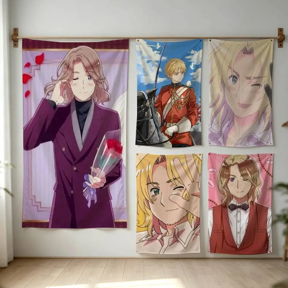 Anime Hetalia World Stars Francis Bonnefoy Flag Digital Printing Banner for Garage Wall Out Door Decoration