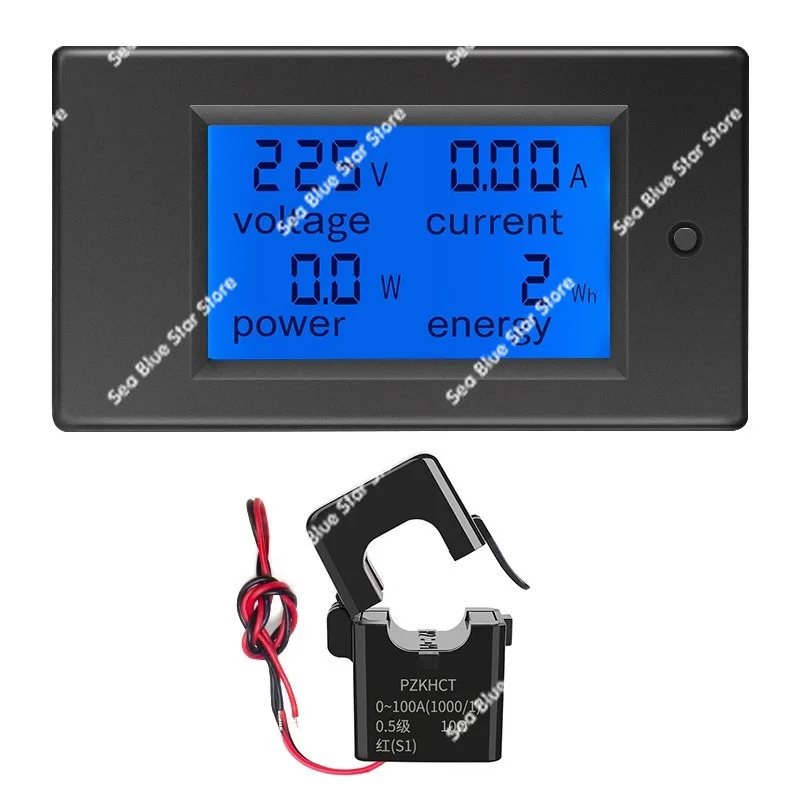 

Цифровой мультиметр переменного тока с дисплеем, вольтметр, амперметр, измеритель мощности