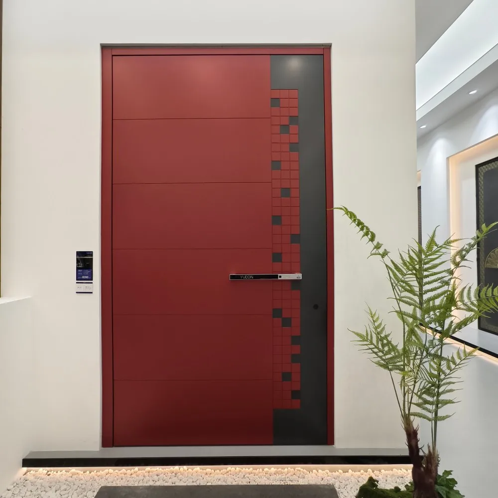 DN Factory Price Main Doors for Home Wholesale Modern Metal Aluminium Pivot Entry Doors Hurricane Proof Safety Entrance Door