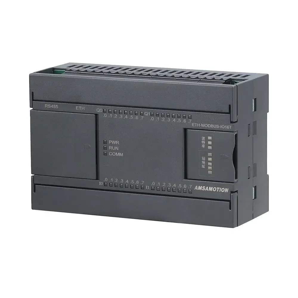 ETH-MODBUS-IO16T RTU بروتوكول RS485 PLC وحدة قابلة للتمديد 16 قناة مدخلات إخراج الترانزستور نوع رقمي