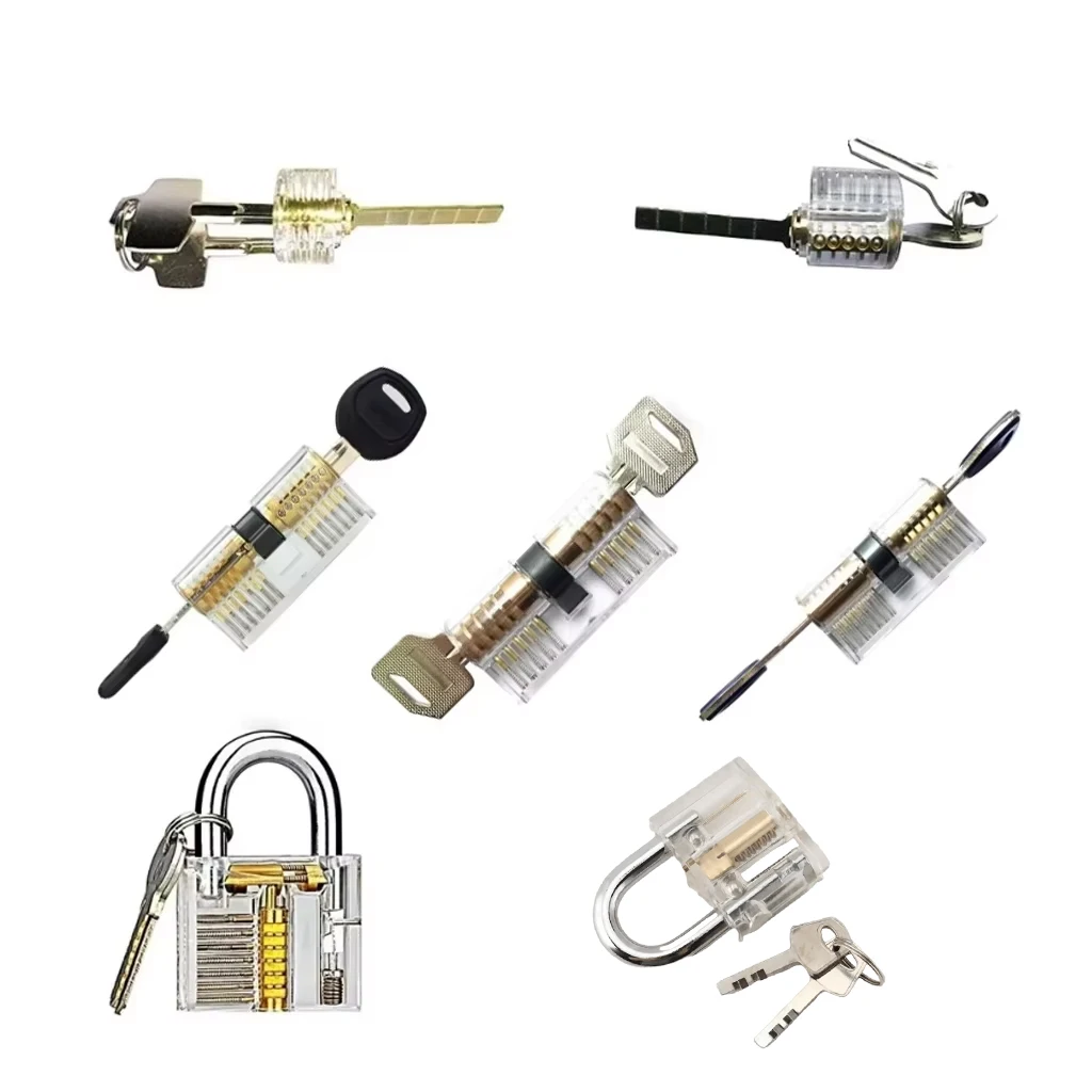 Multi-pal Transparent Locks Practice Locksmith Training Tools Visible Lock Pick Sets