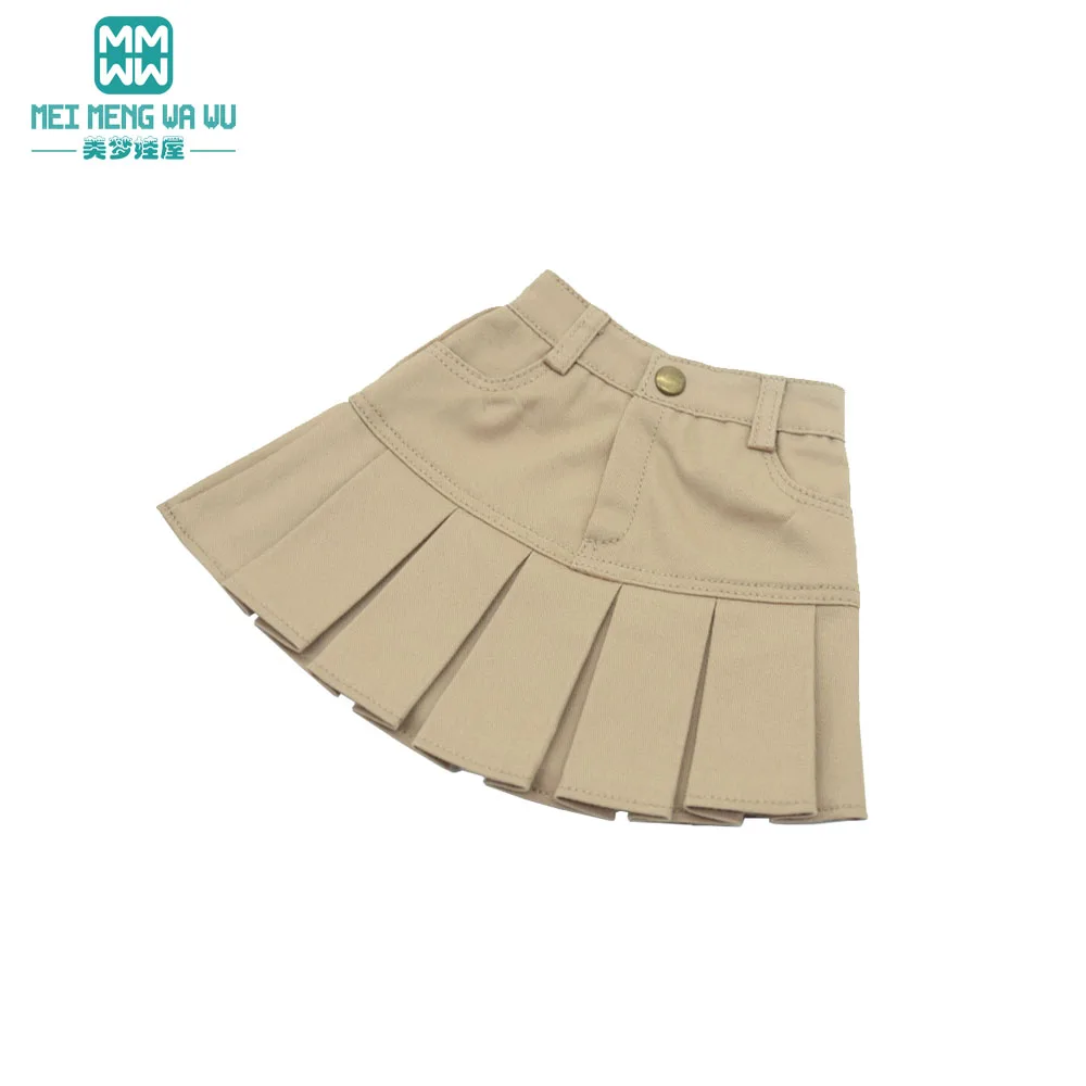 Convient aux vêtements de poupée BJD 1/3 1/4, jouets, poupée articulée, mini jupe plissée à la mode, kaki, bleu denim, noir