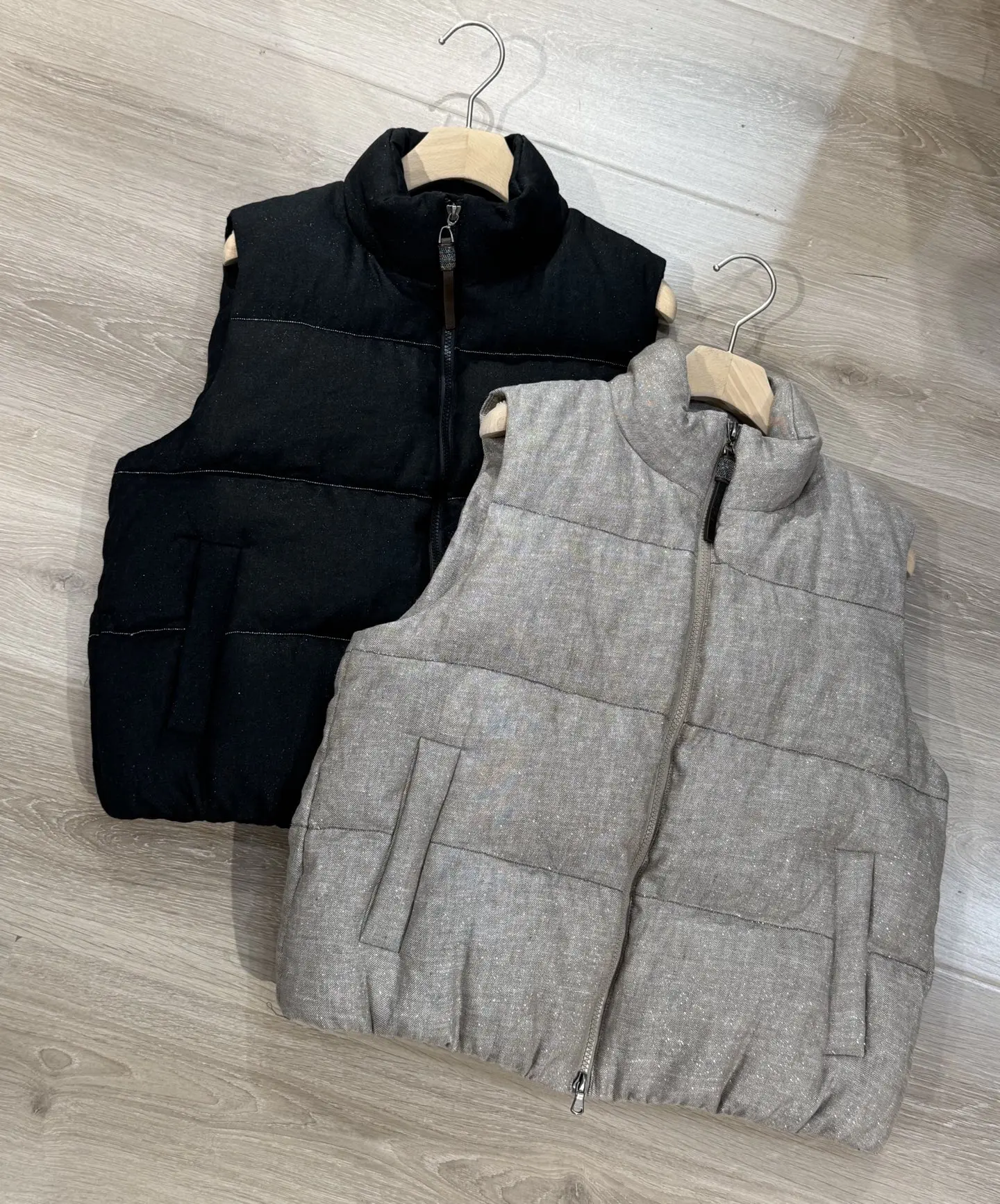 25 New Winter Women'S High-Quality Stand Collar Pearl Linen Goose Down Vest - Stylish And Warm