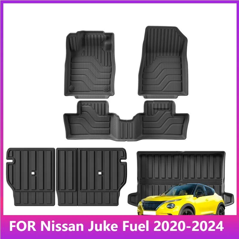 Fußmatten für Nissan Juke Fuel 2020-2024, Kofferraummatte, TPE 3D Fußmatte, Allwetter, Schwarz – Detail 1
