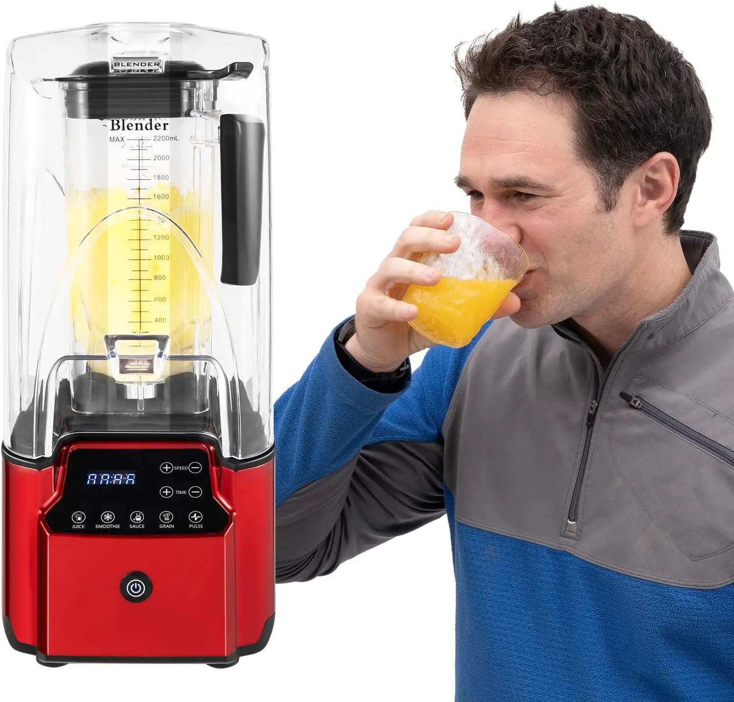 2.2lblender Smoothie Maker,2200w 110v Modern Blender With Pc Cup,8-Speed Variable Speeds Control,Timed,Touch Commercial Soundpro