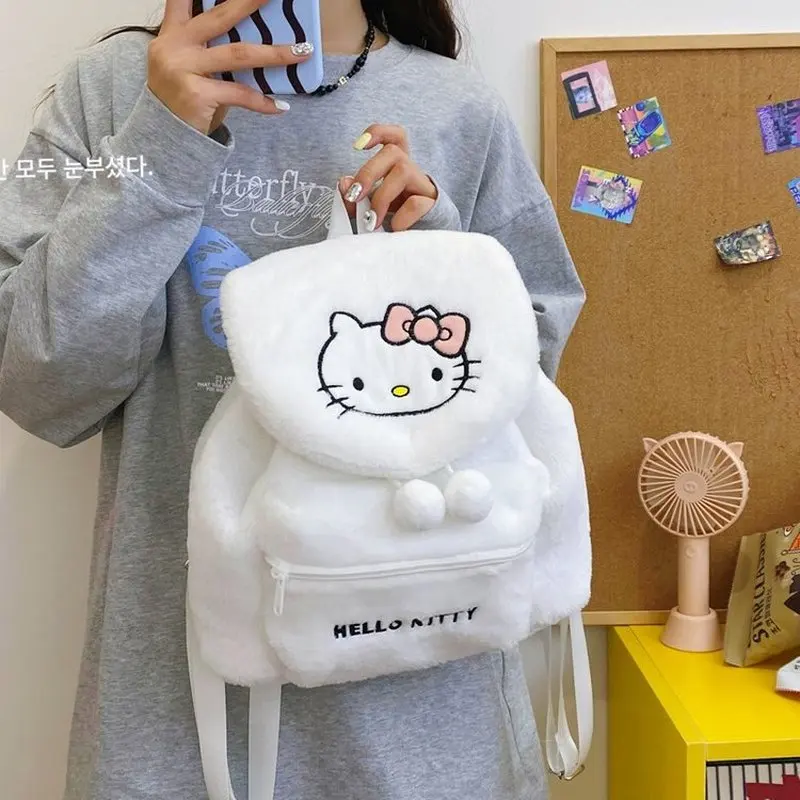 Kuromi Backpack Y2K Sanrio Plush Bag My Melody Pochacco Plush Schoolbag Student School Bag High Capacity Women's Bag Girl Gift