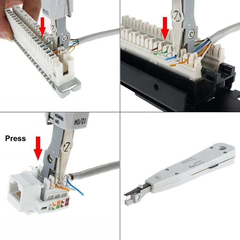 4X Punch Down Tool IDC RJ45 RJ11 Cat5e Cat6 Network Telecom Phone Cable Socket Impact Terminal Insertion Tools