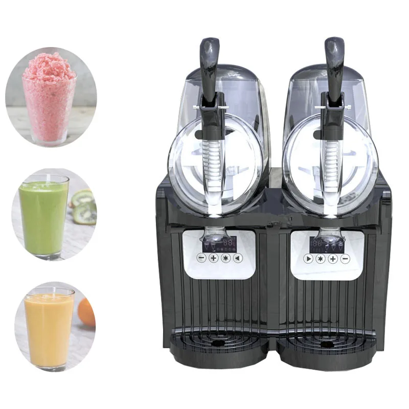 Commercial 2 Tank Frozen Drink Slush Slushy Making Machine Smoothie Maker Electric Snow melting machine