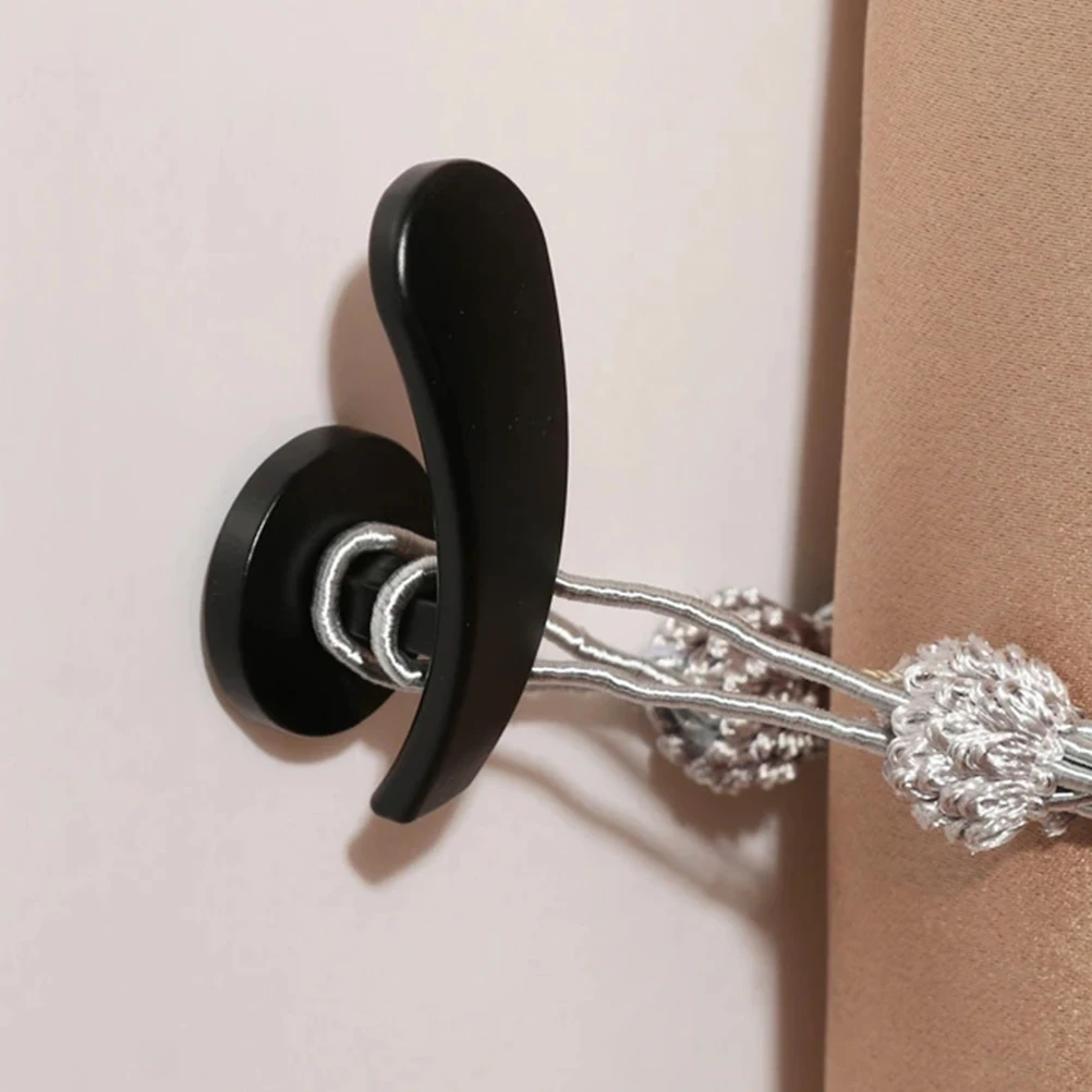 

2pcs Curtain Wall Holder Decorative Curtain Tieback Hook Drapery Buckle Wall Mount For Window Curtains Coats Towels Storage