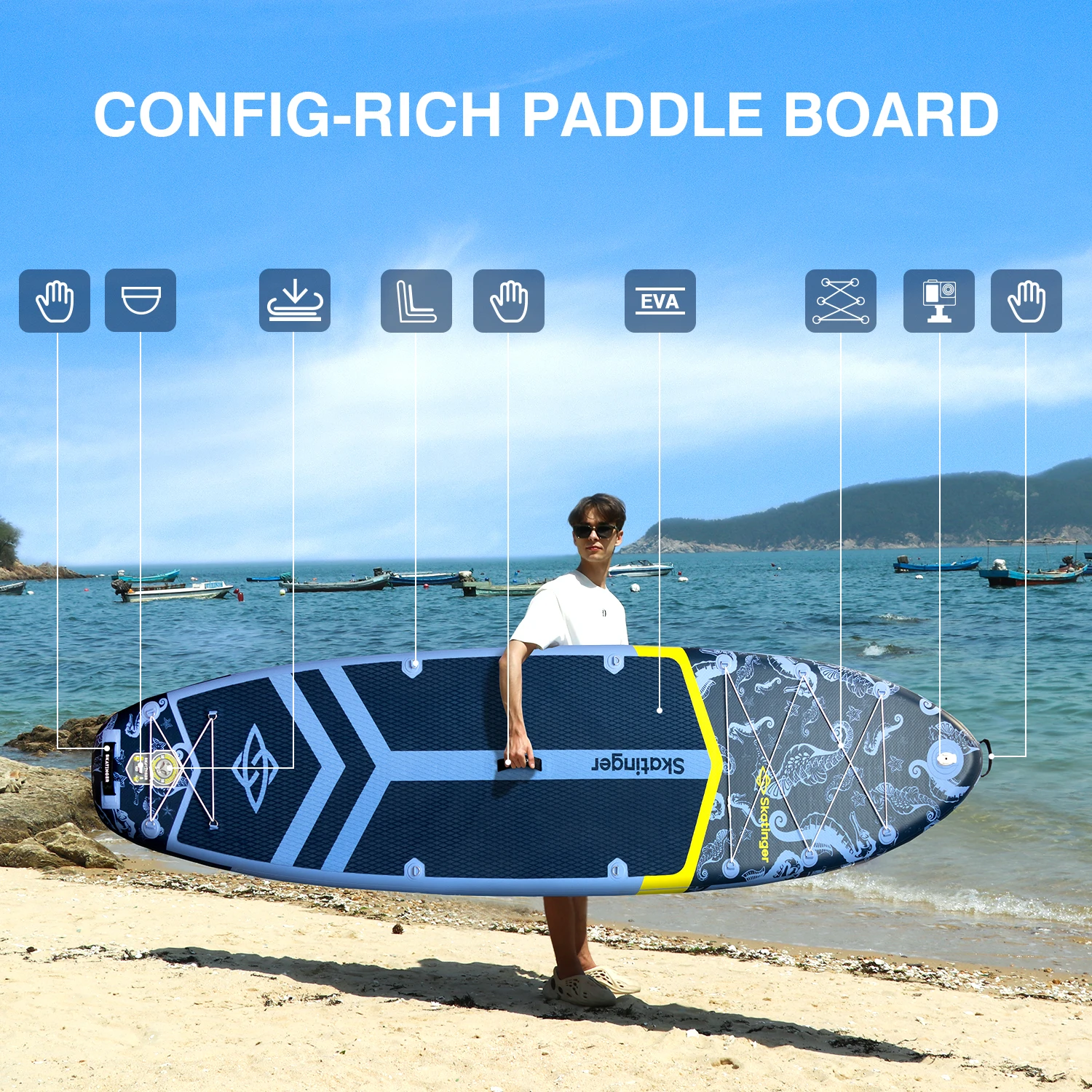 For Wholesale Drop Stitch Material Inflatable Stand Paddle Board Surfboard Surf Gonflable Board for Waterplay Surfing