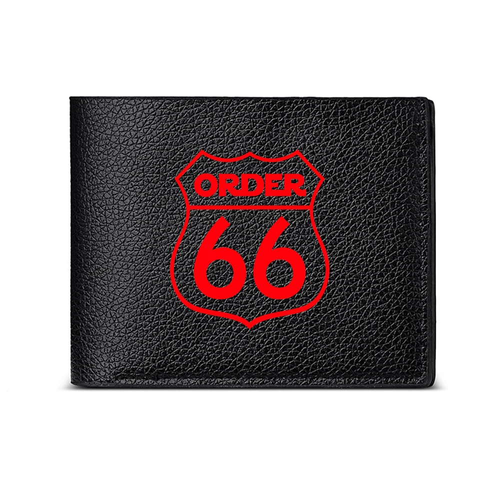 Order 66 Shield Design Men's Wallet Card Holder Casual Business Fashion Print Style