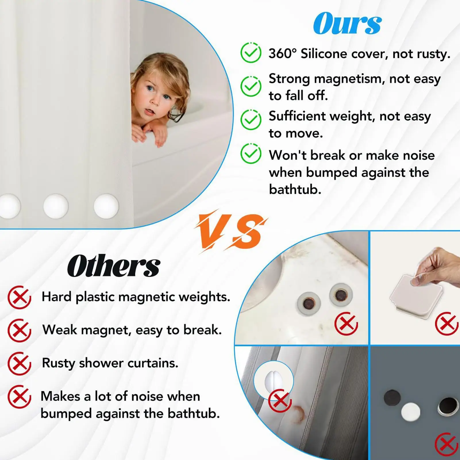 Shower Curtains Magnets Weights 8 Pieces Tablecloth Parts Magnetic Tablecloth Weights For Homeowner Renter Resident Home