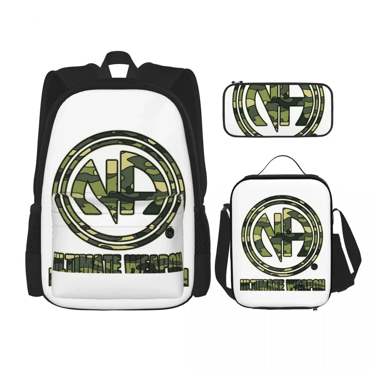 NA - Narcotics Anonymous Backpacks Boy Girl Bookbag Students School Bags Cartoon Kids Rucksack Lunch Bag Pen Bag Three-Piece Set