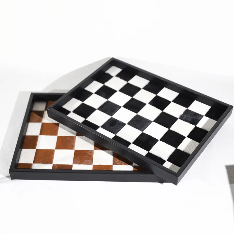 Modern Centerpiece Tray Jewelry Storage Tray Grid Designed Aesthetic Home Decoration Trays Gourmet Restaurant Decorations Trays