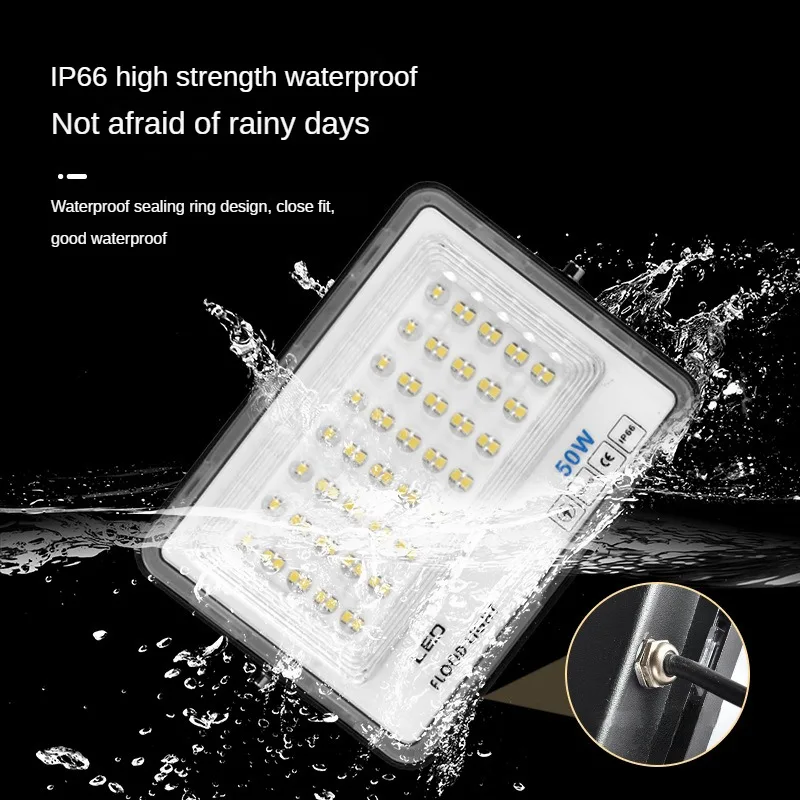 

AC110V-220V Super Bright LED Floodlight 50W 100W 200W LED Flood Light IP66 Waterproof Outdoor Wall Warehouse Garage Street Light