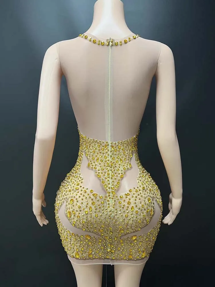 High Quality Rhinestone Elastic Vest Dress 2025 New Fashion Custom Women'S Clothing