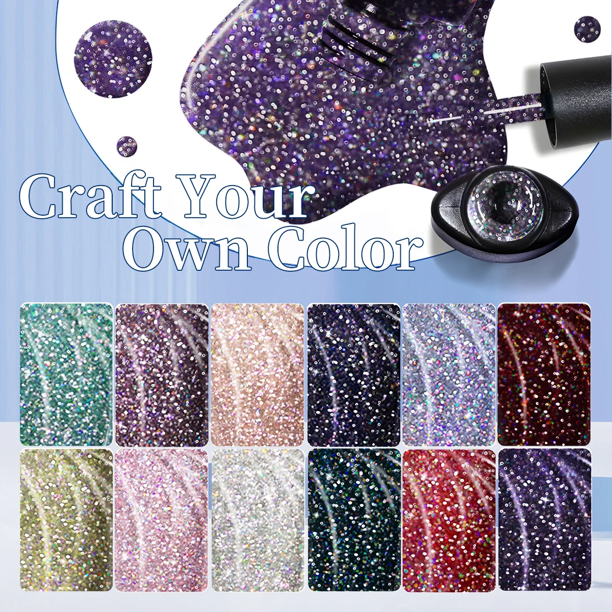 طقم طلاء أظافر جل 12 قطعة، لون لامع للربيع والصيف وردي أرجواني لامع لافندر شامبانيا، أظافر برايمر لامعة غير لامعة #4