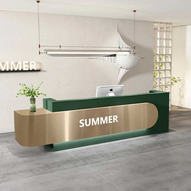 

Stainless steel checkout page Bar counter Reception desk checkout page counter
