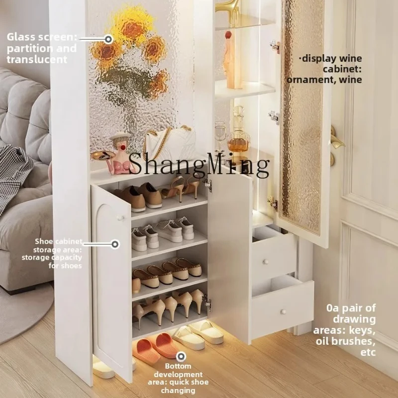 

SM Cream Wind Entry Entrance Entrance Cabinet Integrated Decoration Living Room Screen Partition New Room Cabinet
