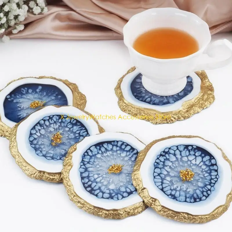 

31KD 5x/set Silicone Resin Moulds and Rack Mold Square Round Oval Tray Mold Irregular Epoxy Mold