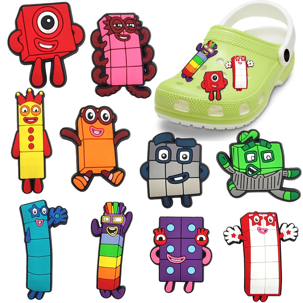 

MINISO1-100pcs Color Number game shoe decoration shoe charms/shoe accessories for clogs kids school gift fit wristband