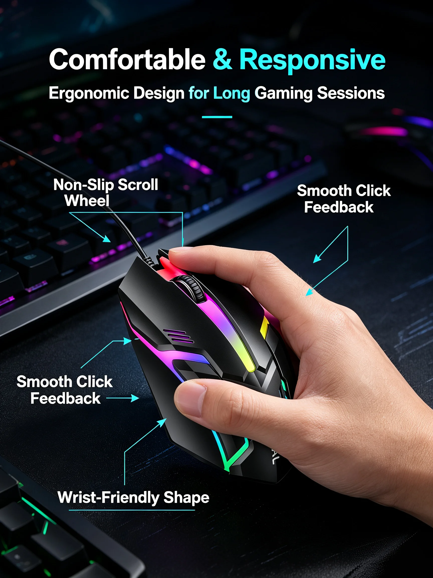 BAJEAL D3 Wired Gaming Mouse w - Auto Mouse Mover review and price