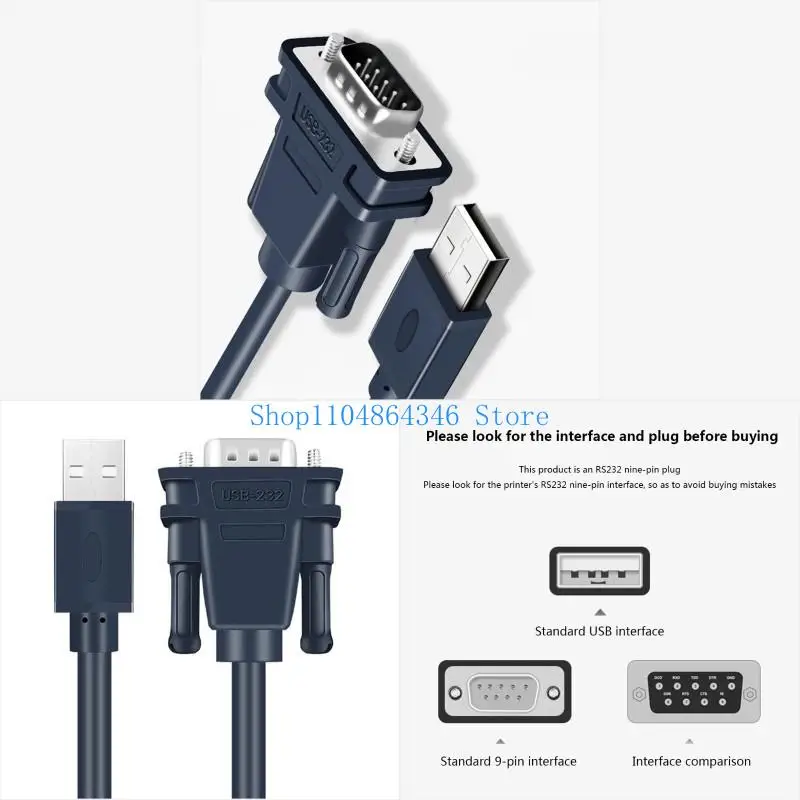 

5asd USB to RS-232 Serial Cable for Windows 10/8.1/8/7, for Mac OS, 1.2M