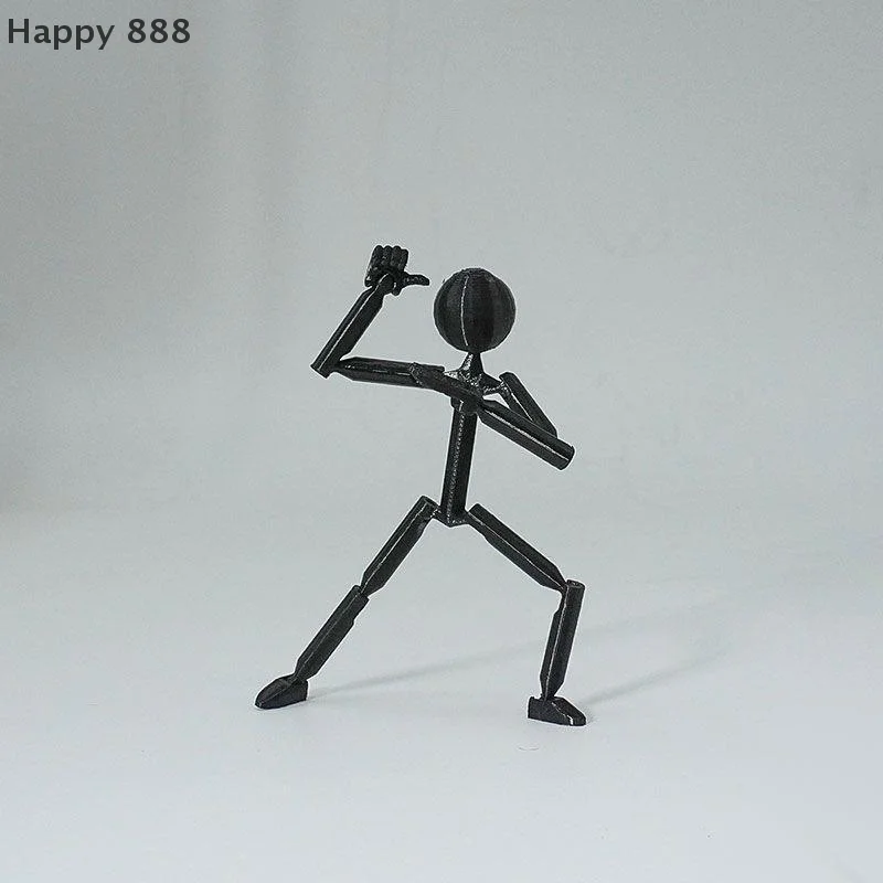 نموذج Stickman مطبوع ثلاثي الأبعاد متعدد المفاصل قابل للتعديل - شخصية عمل قابلة للوضع وعارضة أزياء مجمعة للتطبيقات الإبداعية