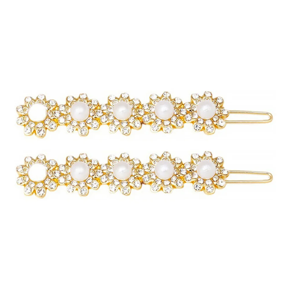 

2pcs Sunflower Clips Alloy Flower Design Clamps for Fixing Clip Girls Women Bride Hairpin Accessories Fixing Tool