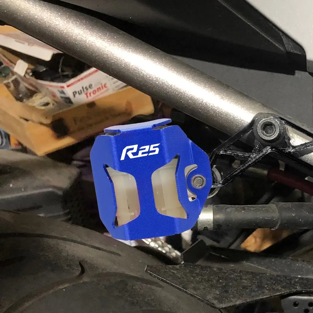 

Motorcycle For YAMAHA YZF R25 YZFR25 YZF-R25 Rear Brake Fluid Reservoir Guard Cover Protector Oil Cup Guard 2014-2023 2022 CNC