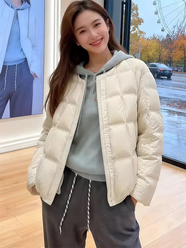 

Korean Sle Women's Puffer Jaet Small Square Bread Coat down Cotton Outerwear Warm Spring Autumn Winter Faion Casual