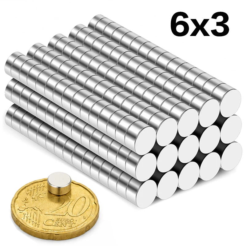 200/50pcs Strong Round Magnet N35 NdFeB Magnet Disc 6x3mm Powerful Neodymium Permanent Magnetic Imanes for Fridge Home Organizer