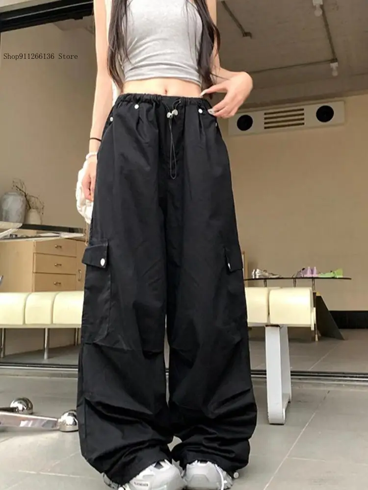 Work Pants for Women Spring and Summer Thin High Waisted Sweet and Spicy American Style Quick Drying Wide Leg Pants