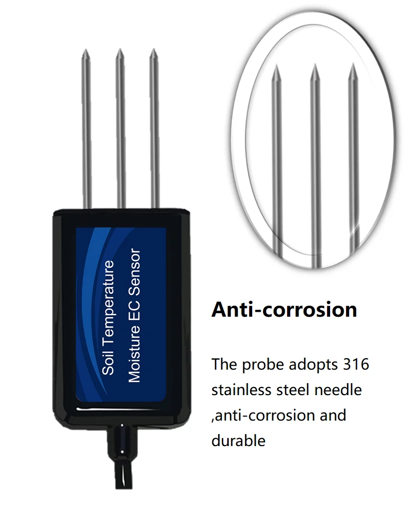 Server Software Lora Lorawan 3 In 1 Soil Temperature Humidity EC Sensor