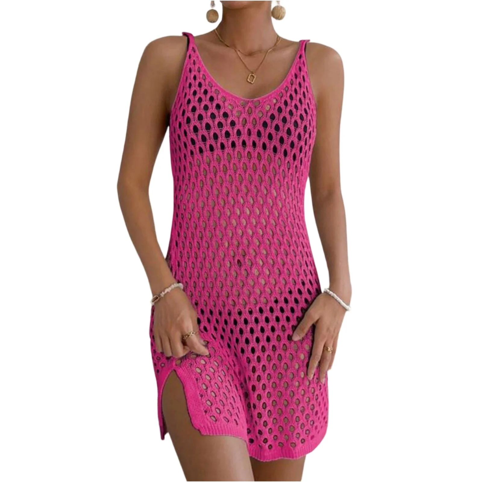 เซ็กซี่ Hollow Beach บิกินี่ Cover-Ups สุภาพสตรีชุดว่ายน้ํา Fishnet โครเชต์ชุดว่ายน้ําวันหยุดเสื้อผ้า