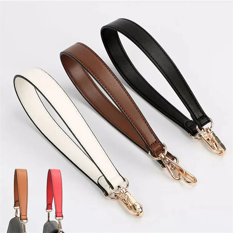 Hot Sale!PU Leather Bag Strap Handbags Handles For Handbag Short Bag Strap Purse Strap Golden Buckle Replacement Bag Belt Strap